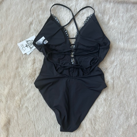 Becca by Rebecca Virtue Delilah Clare Plunge one piece swimsuit black si… - Picture 4 of 11